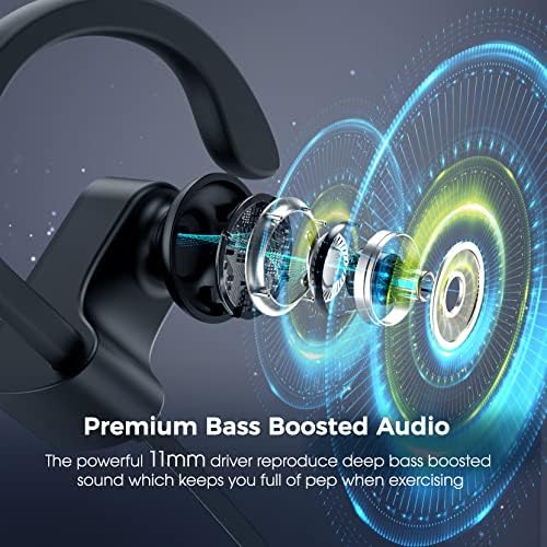 Ultimate Sport Bluetooth Earbuds with CVC 6.0 Noise Cancellation – 16-Hour Deep Bass Playtime, IPX7 Waterproof Design, and Secure Fit Ear Hooks for Unmatched Performance in Bold Red, Perfect for Active Lifestyles