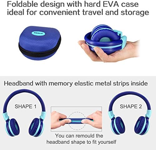 Elevate Your Child’s Audio Adventure with SIMOLIO Kids Bluetooth Over-Ear Headphones – Volume-Limiting Safety (75 d B, 85 d B, 94 d B), Lightweight & Foldable Design for Easy Travel, Adjustable Fit for Growing Ears, Built-in Mic for Online Learning – Stylish, Durable & Perfect for Music, Movies & Educational Content – The Ultimate Listening Companion for Young Explorers