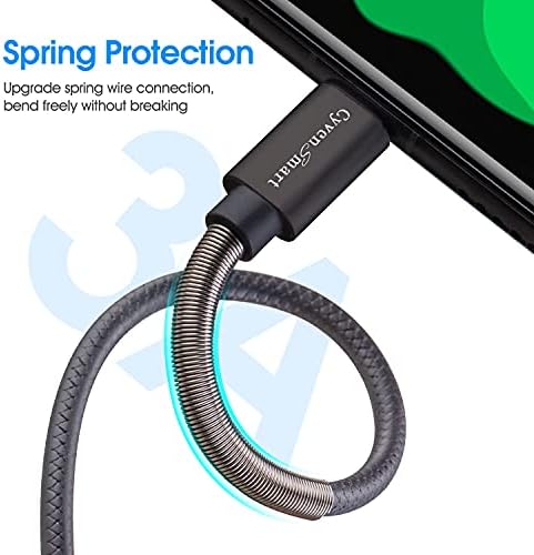 Cyven Premium 3 ft USB Type C Cable Duo Pack – Fast Charge & Data Transfer Cord, Durable TPE Construction, Compatible with Samsung Galaxy A Series, LG V Series, and More – Stylish Pink Design for Enhanced Performance and Versatility