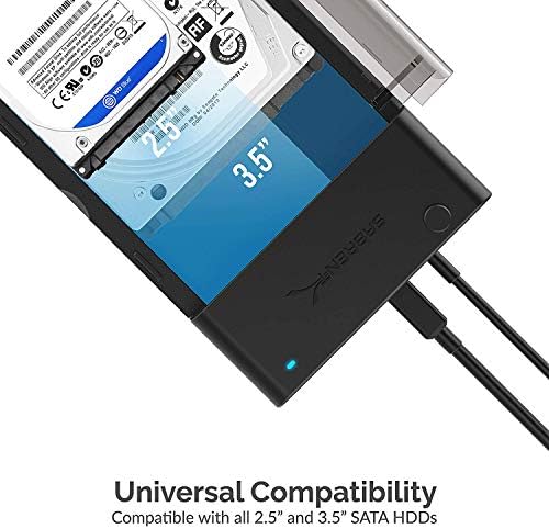 SABRENT USB 3.0 to SATA External Hard Drive Docking Station with Cooling Fan – Hot Swappable Adapter for 2.5/3.5-Inch HDD/SSD, Supports UASP and 22 TB Storage Capacity – Effortless Data Management and Enhanced Performance