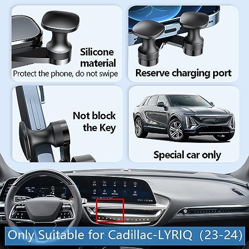 Cadillac Lyriq 2023-2025 Custom Smartphone Holder – Luxury Car Phone Mount with 360° Rotatable Design for Ultimate Convenience and Safety, Perfectly Matches Your Premium Vehicle Interior