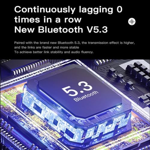 Premium Bluetooth 5.3 Waterproof Earbuds – Ergonomic Noise Cancelling Wireless Headphones for Gaming and Sports – Ultimate Comfort with Built-in Microphone for Crisp Calls and Dynamic Audio Performance