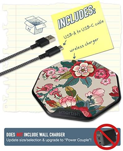 Smartish Charge Island 15 W Fast Wireless Charger – Qi-Certified Non-Slip Charging Pad for i Phone, Samsung Galaxy & Air Pods Pro – Enhance Efficiency with Sleek Design & Built-in Safety Features – Ideal for Home & Office Charging Solutions