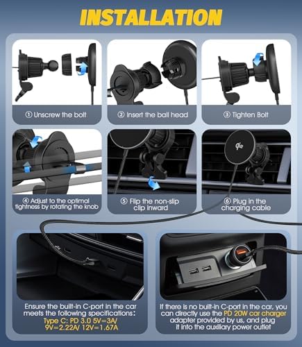 Orzero 15 W Qi2 Certified Wireless Car Charger – Magnetic Vent Mount for Samsung Galaxy S25 & i Phone 16/15/14/13/12 – Fast PD Charging with Secure Magnetic Hold – Sleek Black Design for Ultimate Compatibility and Performance