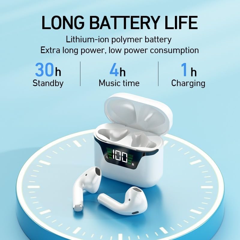 Elevate Your Audio Experience with Next-Gen Bluetooth 5.3 Wireless Earbuds – Experience Superior Bass Quality, Active Noise Cancellation for Clear Calls, and Real-Time LED Battery Feedback – Ideal for Fitness, Daily Travel, and Relaxation – Designed for Long-Lasting Comfort and Durability