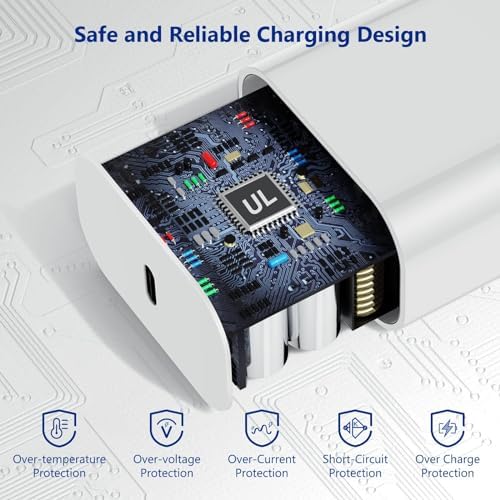 Swift Charge 20 W USB-C Charger for i Phone 15 & i Pad – 6 FT Cable Included – Rapid Power Solution for i Phone 16 Pro Max, i Pad Pro, Mini & Air – Lightweight, Durable, and Versatile Charging Block for All Your Devices – Say Goodbye to Long Wait Times with Enhanced Compatibility and Safety Features