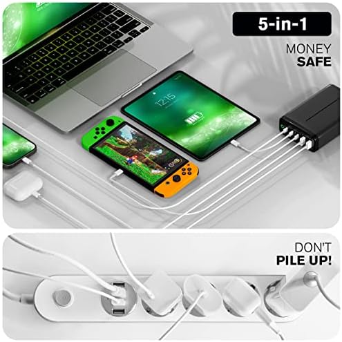 65 W Ga N Fast Charging Block with 3 Ports – Compact USB-C & USB-A Wall Charger for Mac Book, i Pad, i Phone 14, Dell XPS – Foldable Design for Travel Convenience, High-Speed Power Delivery, and Enhanced Device Compatibility