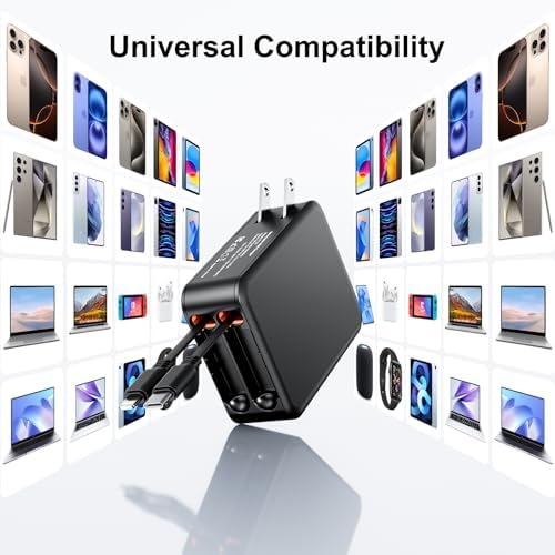 Transform Your Charging Experience with the Ultimate 3-in-1 Retractable Wall Charger – 35 W USB-C Power Block with Dual Cables and Foldable Plug for Maximum Portability – Fast 62 W Charging for i Phone 16/15/14/13/12/11, i Pad, Samsung, LG, and More – Unmatched Versatility and Cutting-Edge Speed for Every Device You Own