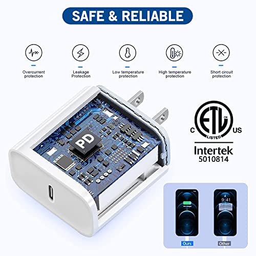 Ultra-Compact 20 W PD USB C Fast Charging Duo: Dual Wall Charger Set with High-Speed Cables for i Phone 16/15 & i Pad Compatibility – Streamlined Portability, Enhanced Safety Features, and Rapid Power Delivery for Everyday Use