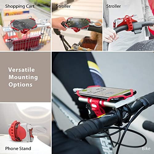 BONE Bike Tie Pro Pack 1: Universal 2-in-1 Bike Phone and Charger Mount – Lightweight Silicone Cradle for Secure Stem Attachment, Scratch-Free Protection for Smartphones with Enhanced Stability – Ideal Cycling Companion for Navigation and Music