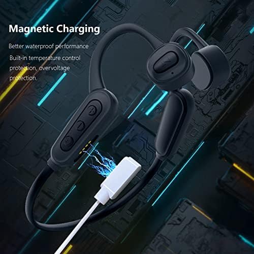 Revolutionary Bluetooth 5.0 Bone Conduction Neckband Headphones – Waterproof Open Ear Earphones for Active Lifestyles, Perfect for Cycling, Running, and Gym Workouts with Fast Charging and Universal Compatibility