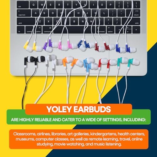 Bulk Earbud Headphones 50-Pack – Premium Wired Earphones for Classrooms & Group Learning, Exceptional Durability & Sound Quality, Perfect for Kids, Teens & Adults – Versatile Comfort for Family Activities & Educational Use (Black)