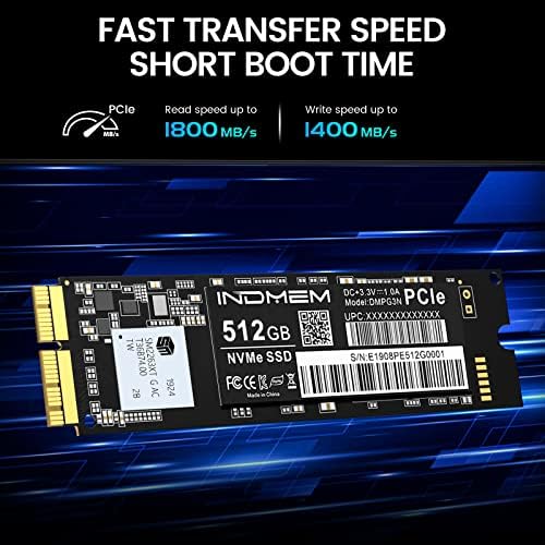 Revitalize Your Mac with INDMEM 256 GB NVMe PCIe SSD – Fastest Upgrade for Mid 2013-2017 Mac Book Air & Late 2013-Mid 2015 Mac Book Pro Retina – Lightning-Fast Data Transfer, Robust Compatibility, and Simplified Installation for Uninterrupted Performance