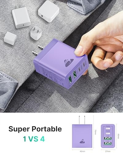 Aiminu 40 W 4-Port USB C Wall Charger Block 3-Pack – Efficient PD Fast Charging Solution for i Phone 15/14/13/12/11/Pro Max, i Pad & Android Devices – Ideal for Home, Travel, and Multi-Device Power Needs