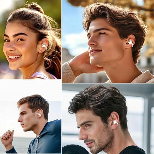 M97 Featherlight Open Ear Bluetooth 5.3 Clip-On Earbuds – Superior Waterproof Headphones with 50-Hour Battery, Immersive Deep Bass, and Quick Charge – Perfect for Running, Gym, and Active Lifestyles in Trendy Purple