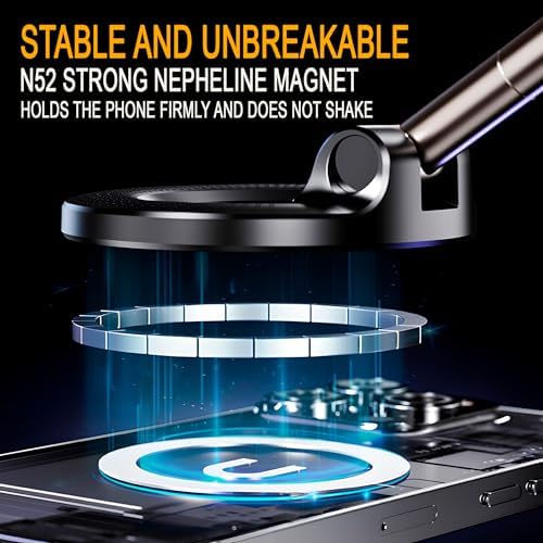 Magnetic 360° Car Phone Holder – Strong Vacuum‑Lock Suction Cup | Dashboard & Windshield Mount | Universal for iPhone, Samsung & All Smartphones – Enhanced Compatibility and Speed