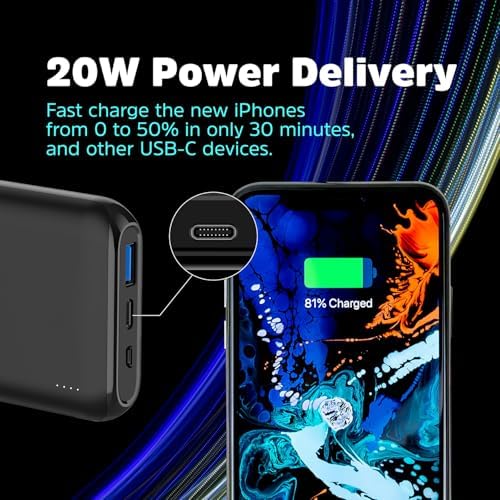 Energizer 10,000 m Ah Wireless Power Bank – 15 W Fast Charging & 20 W USB-C Power Delivery for i Phone 15/16 Pro Max & Android Devices – Sleek, Portable Design for Effortless Power on the Go – Dual Charging Options for Maximum Convenience