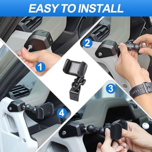 Phone Holder Compatible with Land Rover Defender 90 110 130 2020-2023, 360° Adjustable Dash Left Side Phone Mount Holder for All Smartphones (Style B) – Enhanced Compatibility and Speed