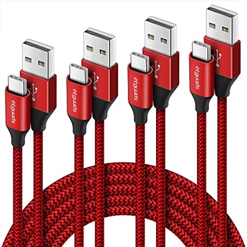 etguuds 4-Pack USB Type C Charging Cable – 6 ft Nylon Braided Fast Charger Cord for Samsung Galaxy S20/S10/S9/Note Series & Moto G – Superior Durability and High-Speed Power Delivery Up to 3 A – Ideal for Home, Office, and On-the-Go Use