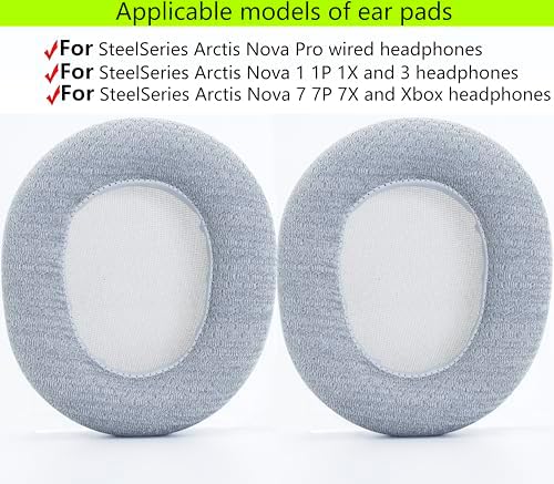 Upgrade Your Sound with Premium Memory Foam Ear Pads for Steel Series Arctis Nova Pro – Enhanced Comfort & Optimal Noise Isolation (Grey) – Perfect Fit for Arctis Nova1, 3, 4, 5, 7 Headphones