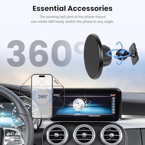 Magnetic Car Phone Holder for Mercedes CLA, GLA, A-Class (2015-2019) – Enhanced 360° Rotating Mount with Mag Safe Compatibility for Safe Navigation and Hands-Free Calling – Ideal for 8-Inch Displays – Elevate Your Driving with Superior Stability and Chic Aesthetics