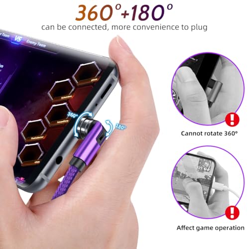 Effortless Charging Revolution: 540° Rotating Magnetic 3-in-1 USB-C Charger Cable Set (4-Pack: 3 ft, 3 ft, 6 ft, 6 ft) – 2.4 A High-Speed Universal Charging Solution for i Phone, Samsung, Moto, Android Devices & Tablets – Durable, Versatile, & User-Friendly Design for Optimal Performance Across All Micro USB/Type C Gadgets