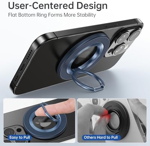Syncwire Magnetic Phone Ring Holder – Titanium Alloy Kickstand for i Phone 12-16 Pro Max & Compatible Android Devices – Ergonomic Design, Enhanced Mag Safe Stability, Lightweight Grip for Ultimate Hands-Free Convenience
