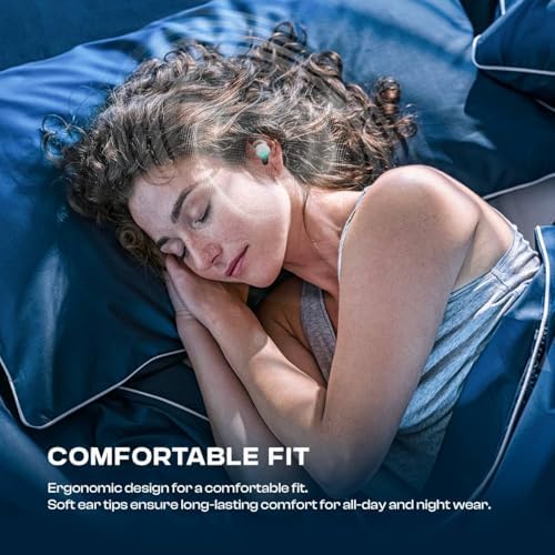 Ergonomic Invisible LX-410 Wireless Sleep Headphones – Bluetooth 5.3 Noise Cancelling Earbuds for Side Sleepers – Ultimate Comfort for Restful Nights and Commutes – Hassle-Free Wireless Charging Case for Audiobooks and Music – Premium Sound Quality for an Enhanced Listening Experience