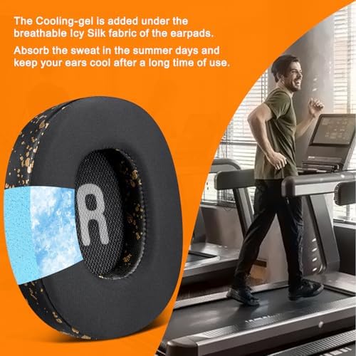 SOULWIT Cooling Gel Earpads for JBL Tune 700 Series – Premium High-Density Foam Replacement Cushions – Ultimate Comfort, Sound Isolation & Breathability – Stylish Black Gold Finish – Perfectly Fits JBL 710 BT, 720 BT, 750 BTNC, 760 NC, 770 NC – Transform Your Listening Experience with Durable, Easy-to-Install Accessories
