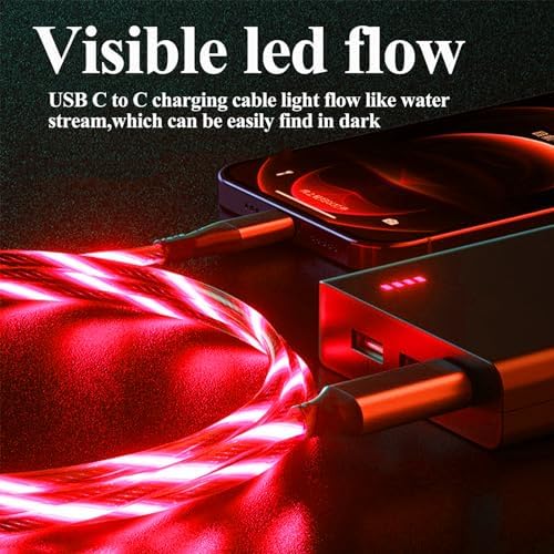 Revolutionize Your Power Connection: 6.6 FT LED USB C to USB C Cable – 60 W/3 A Fast Charger for i Phone 15, Mac Book Air, i Pad Pro, Pixel & Samsung Galaxy S23/S24 – Durable, Stylish, and User-Friendly Charging Solution for Tech-Savvy Professionals and On-the-Go Users