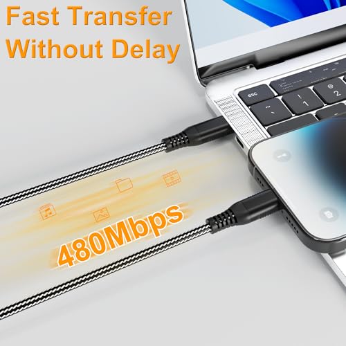 20 FT USB C to Lightning Fast Charging Cable – Apple MFi Certified Nylon Braided Charger for i Phone 16/15/14/13/12/11/XS/XR/X/8 & i Pad – Durable 20 W PD Power Delivery Cord for Enhanced Charging Flexibility and Speed