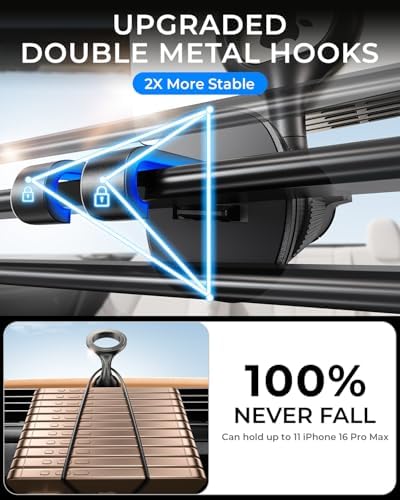MRGLAS Mag Safe Car Phone Holder – 2025 Enhanced 40 Magnet Air Vent Mount with 360° Rotation for Optimal Viewing – Secure Double Metal Hook Design Compatible with i Phone 16, 15, 14 Pro Max Plus, Samsung S25 & S24 – Ultimate Hands-Free Navigation Solution