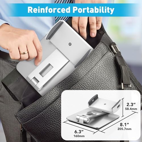 Premium Above TEK 360° Swivel Aluminum Tablet Stand: Adjustable Holder for 4″-15.6″ Devices – Ideal for Retail, POS, and Office Use – Durable Grey Finish for Enhanced Display and User Engagement Solutions