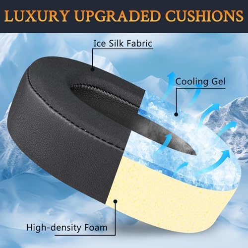 Ultimate Comfort SOULWIT Cooling Gel Earpads for Jabra Evolve2 85 Wireless Headset – Noise-Isolating Ice Silk Cushions in Elegant Gold – Perfect Fit Replacement Ear Pads for Enhanced Audio Clarity and Long-Lasting Wear