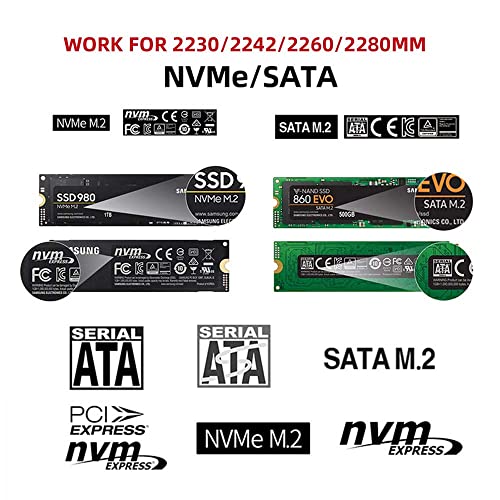 Supercharge Your Storage with Cablecc USB4 20 Gbps Type-C M.2 NVME/SATA SSD Enclosure – Effortless Data Transfer and Maximum Compatibility for 2280/2242/2260 mm Drives – RTL9220 Chipset for Enhanced Performance and Portability