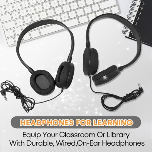 Bulk Headphones for Kids 12 Pack – Premium Wired Earphones with Superior HD Sound Quality for Classroom Learning and Play, Mixed Colors for Inclusive Use, Compatible with 3.5 mm Devices – Essential Audio Gear for Educational Environments