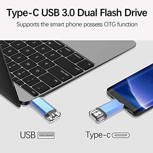 TOPESEL 128 GB Waterproof USB C Flash Drive – Dual USB 3.0 A & Type C Thumb Drive for Seamless Data Transfer on Computer, Mac, Smartphone & Tablet – Compact, Durable OTG Storage Solution for Professionals and Students