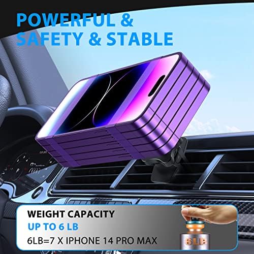 OHLPRO Mag Safe Car Charger Mount for i Phone 16/15/14/13 Pro Max – 15 W Fast Charging Phone Holder with 360° Rotation, Secure Adhesive Base for Tesla and Other Vehicles, Ultimate Magnetic Car Accessory for Safe Driving and Hands-Free Navigation – Perfect Gift for Tech Enthusiasts and Road Warriors