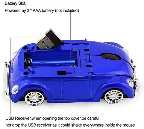 VW Beetle Wireless Sports Car Mouse – Fun & Functional 2.4 GHz Optical Mouse for Computers & Laptops, Ergonomic Design with LED Light, Glossy Finish, Perfect for Home & Office Use