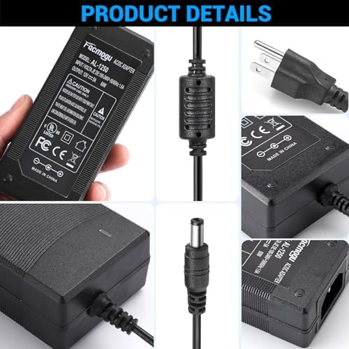 High-Efficiency 12 V 8 A AC to DC Power Adapter – 96 W Switching Supply for LED Strip Lights – 6.7 ft Power Cord – Universal Compatibility with 5.5 mm x 2.5 mm & 2.1 mm Connectors – Robust, Long-Lasting Power Solution for Home and Professional Use – Enhanced Performance & Economical Design