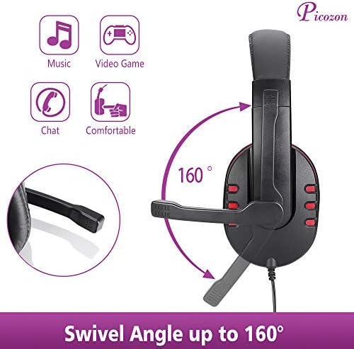 Picozon Ultimate USB Gaming Headset – Featherweight Over-Ear Design with Superior Noise-Cancelling Mic for PS4 & PS5 – Immerse Yourself in High-Fidelity Sound and Unmatched Comfort for Extended Play Sessions Across Multiple Devices