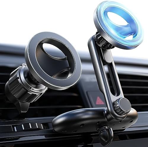 LISEN Mag Safe CD Slot Phone Mount for i Phone 15 Pro Max & Galaxy – Adjustable Magnetic Holder for Hands-Free Driving, Effortless Installation & Optimal Viewing Angle, Compatible with Mag Safe Devices, Sleek Design for Modern Interiors