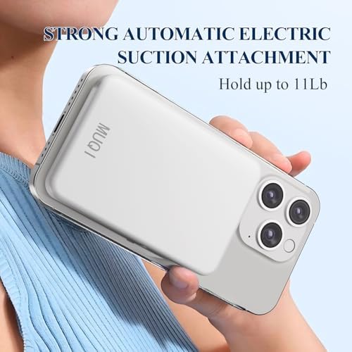 Suction-Enabled 5000 m Ah Wireless Power Bank – Ultra-Fast 22.5 W Portable Charger with USB-C for i Phone 16/15/14/13/12 & Android Devices – Sleek Blue Design for Effortless Charging on the Go