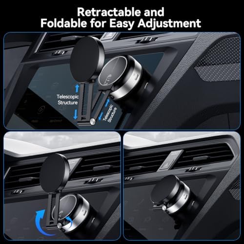 Electric Vacuum Magnetic Suction Phone Holder,XO Adjustable and Foldable Car Mount,Strong Magnetic Car Phone Holder for iPhone16/15/14/13/12,for Shower/Car/Mirror(Light Grey – Enhanced Compatibility and Speed