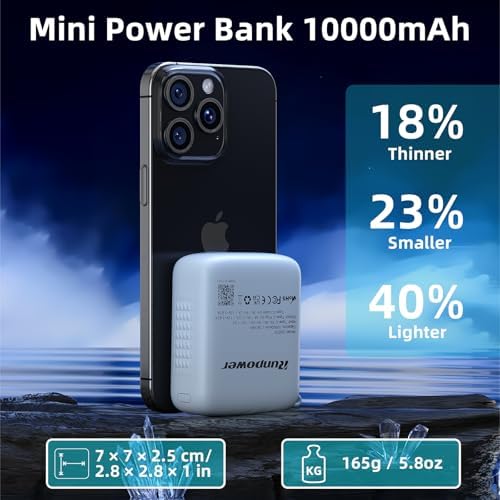 Ultra-Compact 22.5 W Power Bank with Built-in Cable – 10,000 m Ah Mini Battery Pack for i Phone, i Pad & Android Devices – Travel-Friendly Velvet Pouch Included – High-Speed Charging with Smart Safety Features – Lightweight & Versatile for On-the-Go Power Solutions
