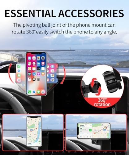 Toyota Venza 2021-2024 Custom Car Phone Holder – 360° Rotating Mount with Fixed Clip for 12.3-Inch Screen – Mag Safe Compatible & Air Vent Safe Design – Hands-Free Convenience for Enhanced Driving Experience – Durable, Tool-Free Installation