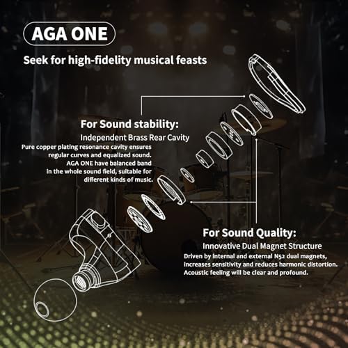 Experience Unmatched Audio Excellence with AGA ONE Hi-Fi In-Ear Monitor Headphones – Precision Dual 10 MM Magnetic Drivers for Studio-Quality Sound Clarity, Ergonomically Designed for Long Listening Comfort – Robust CNC Sand Blasted Finish for a Professional Look – Perfect for Musicians, Audiophiles, and Everyday Use – Flexible 2 Pin-C Cable Enhances Connectivity and Versatility – Exceptional Sound Isolation for Immersive Music Engagement – Elevate Your Audio Journey with Premium Wired Earbuds for Live Performances and Recording Studios.