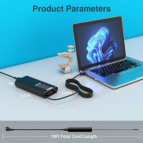 Dell 65 W USB-C Laptop Charger – High-Speed Replacement for XPS, Chromebook, Latitude, and Inspiron Models – Dual Compatibility for Home and Office Use – Enhanced Power Delivery (PD 3.0) for Efficient Charging – Ideal AC Adapter for Work and Travel