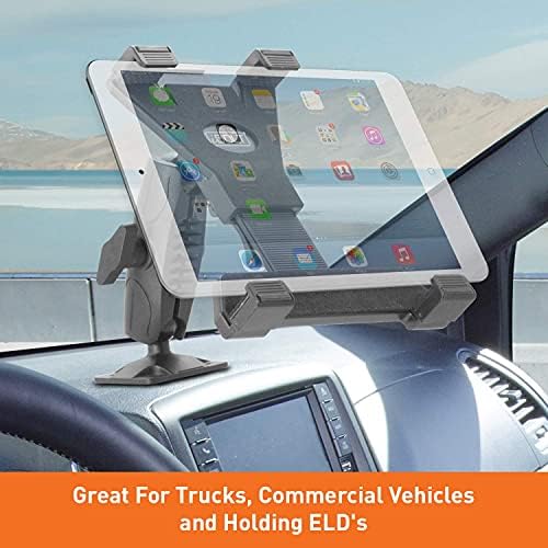Heavy-Duty Drill Base Tablet Holder for 7″-10″ Devices – i BOLT Tab Dock Bizmount AMPs – Optimal Solution for Commercial Vehicles & Work Environments – Adjustable 1″ Ball Joint for Maximum Flexibility & Stability – Boost Efficiency with Reliable, Hands-Free Tablet Positioning