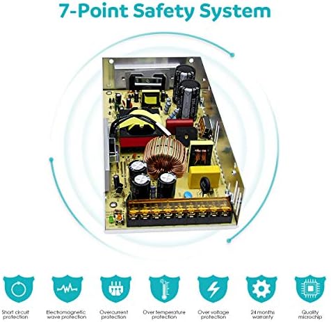 Aclorol 5 V 70 A Universal Power Supply – 350 W High-Efficiency AC to DC Transformer for LED Strips, CCTV Cameras, and Security Systems – Versatile Power Adapter with Rapid Switching Technology and Enhanced Compatibility for Optimal Device Performance